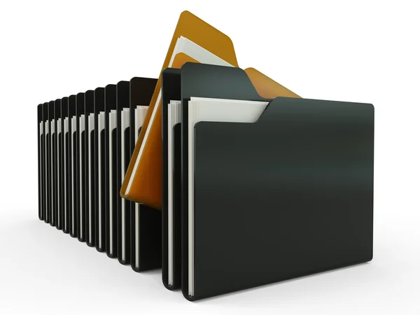 Row of folders and files. — Stock Photo, Image