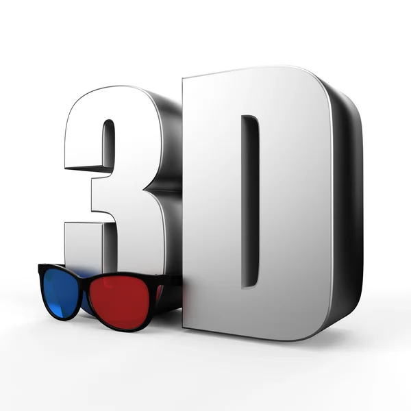 3D text och glasögon — Stockfoto