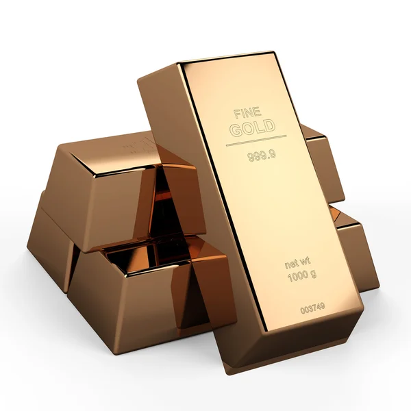 3d gold ingot...3d gold bars — Stock Photo, Image