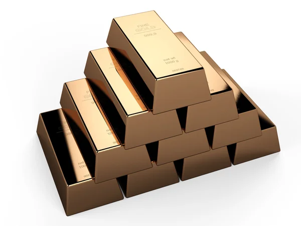 3d gold ingot...3d gold bars — Stock Photo, Image