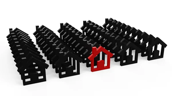 3D row house icon — Stock Photo, Image