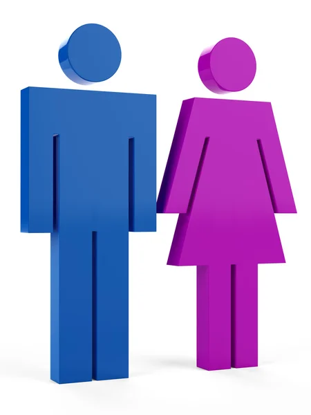 3 d の男性と女性の記号 — ストック写真