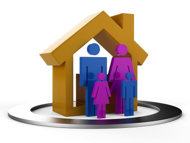 The family in the house conceptually