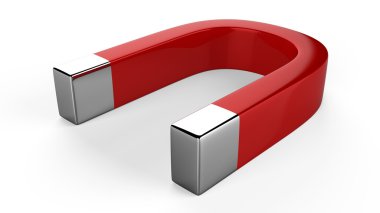 Beyaz arkaplanda At Nalı Mıknatısı