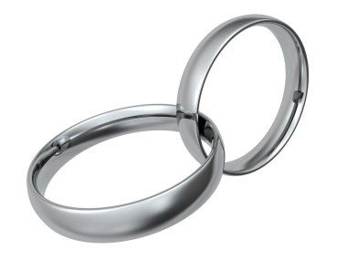 Wedding rings, 3D render clipart