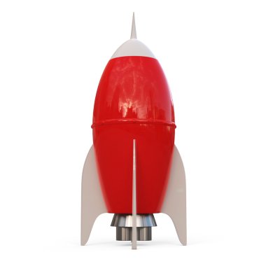 3D rendering of a Rocket isolated on white background