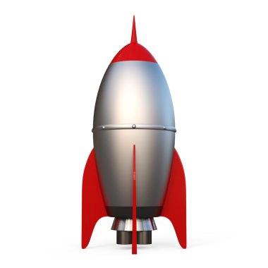 3D rendering of a Rocket isolated on white background