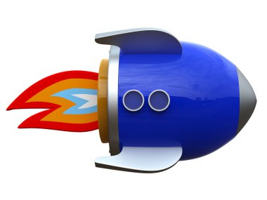3D rendering of a Rocket isolated on white background