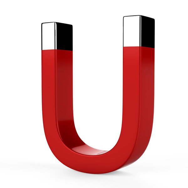 3d магнит подкова на белом фоне
