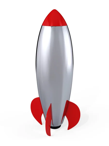 3d 渲染的孤立在白色背景上的一枚火箭 — 图库照片