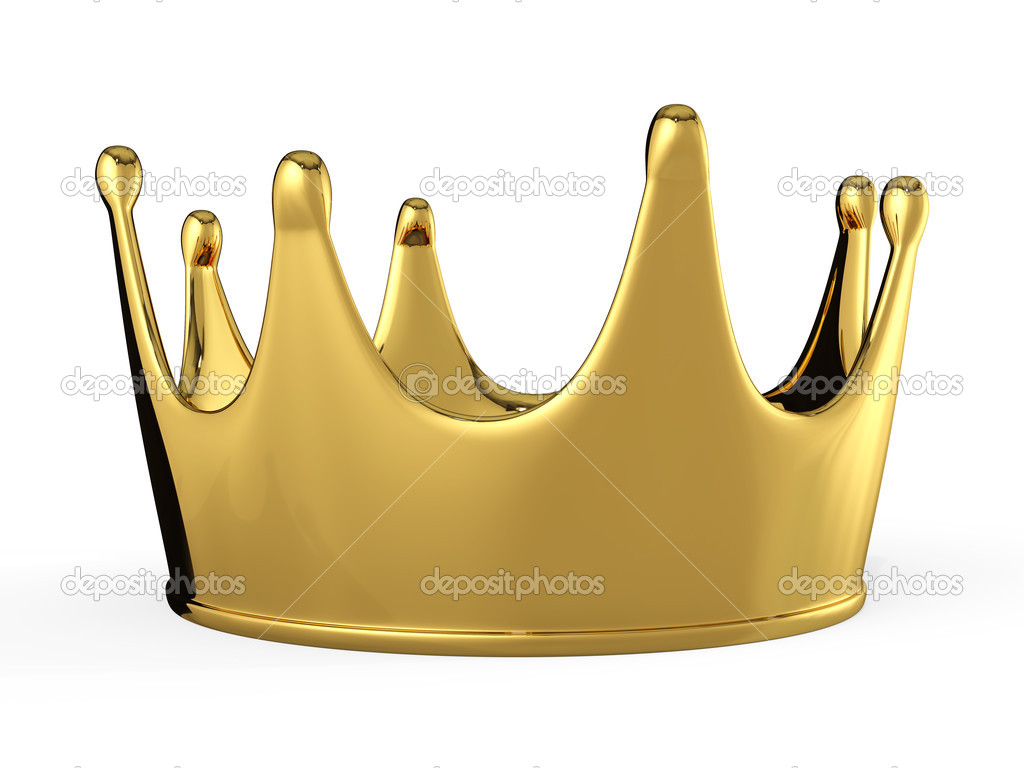 3d golden crown isolated on a white background
