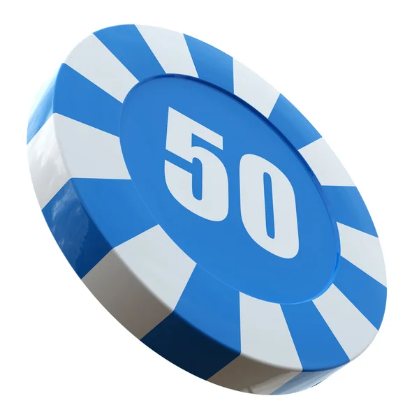 Casino chip over white background. 3D render illustration. — Stock Photo, Image