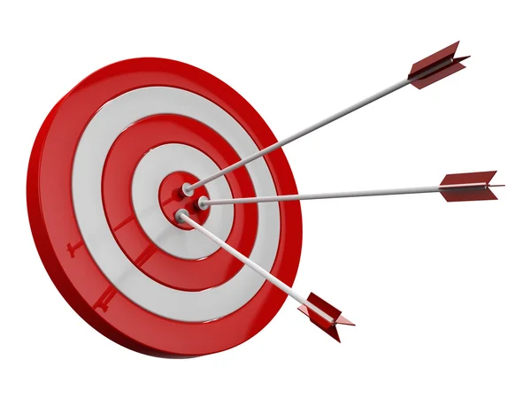 3d target and arrows, isolated on white — Stock Photo, Image