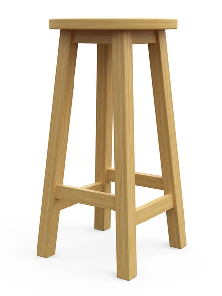 Banquinho de madeira 3D — Fotografia de Stock