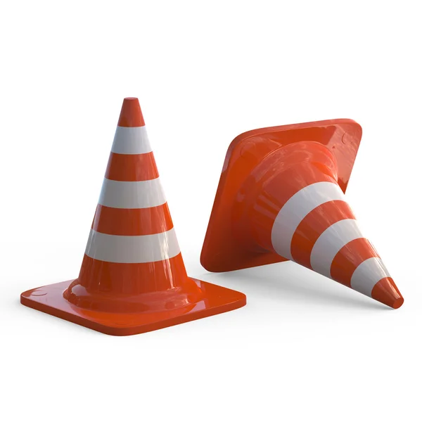 Traffic Cones isolated on white — Stock Photo, Image