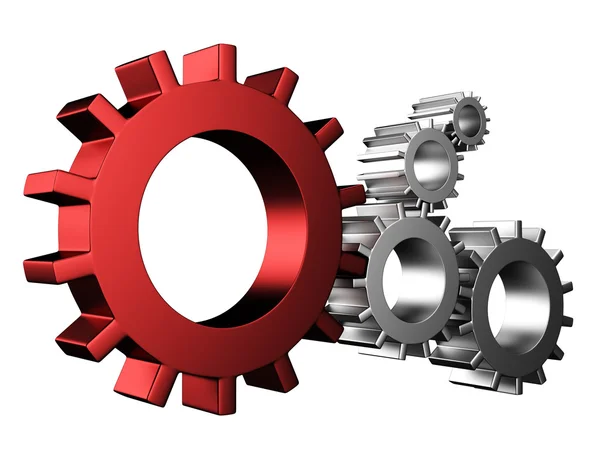 Beyaz arka plan üzerinde izole 3d gear.the mekanizması