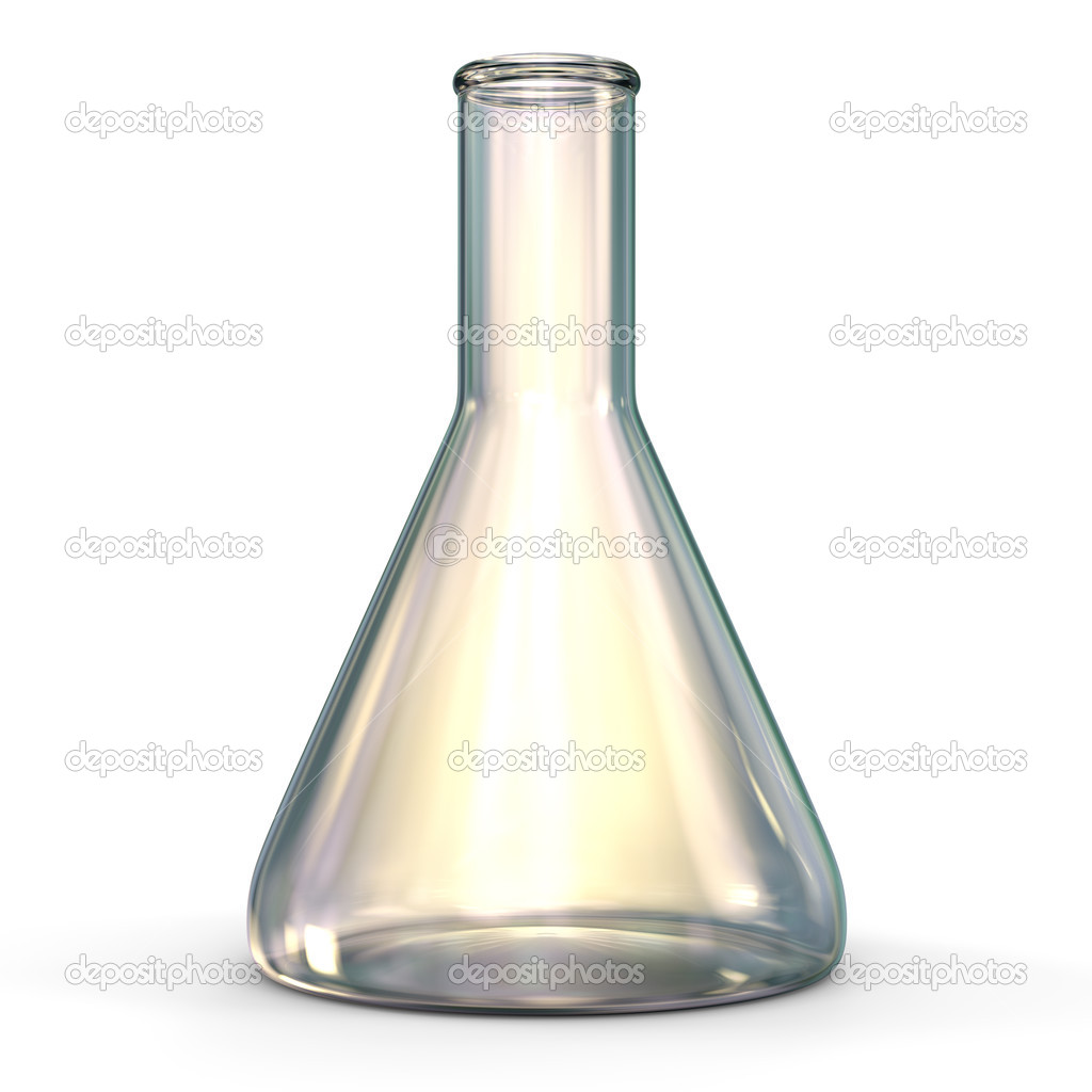3d rendering of the empty chemical flasks