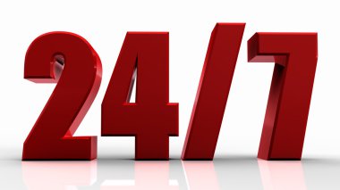 24 saat, haftanın yedi günü beyaz üzerinde oturum. 24 açık gönderilen