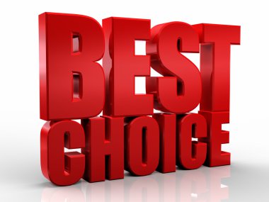 3D en iyi seçim kelime beyaz izole arka planda