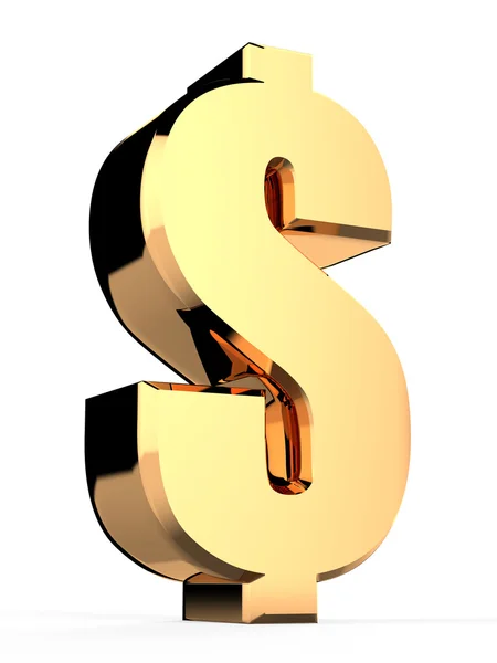 3D dolar altın — Stok fotoğraf