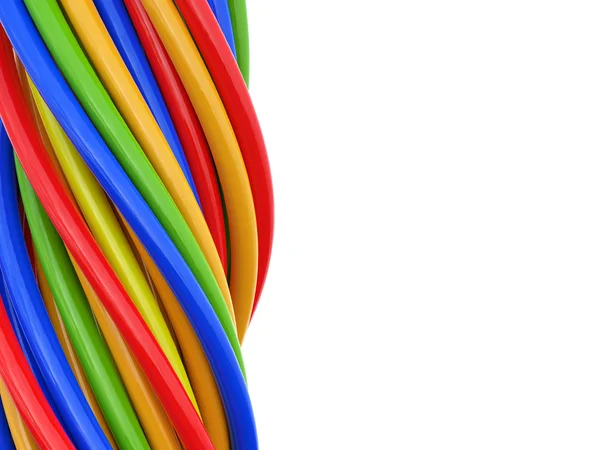 Cables de colores 3D sobre fondo blanco — Foto de Stock