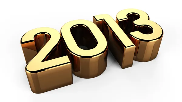 3D 2013 year golden text — Stock Photo, Image