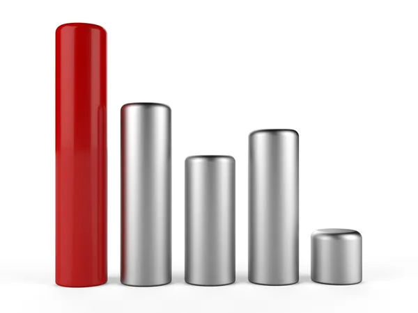 3D cylinder bar chart — Stock Photo, Image