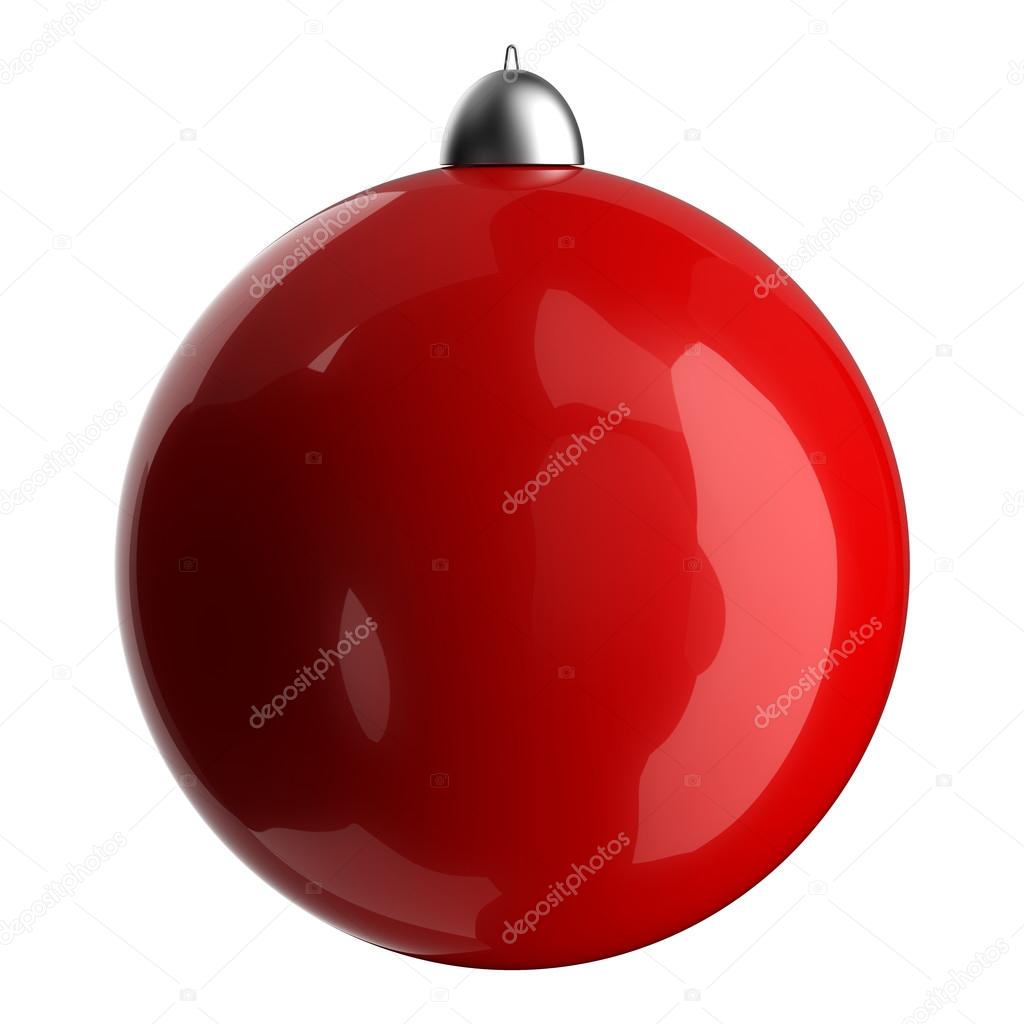 3D red christmas ball classic.