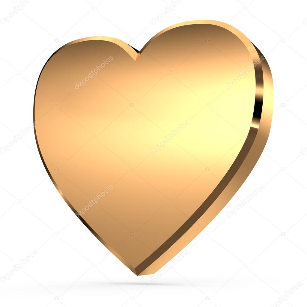 3D gold heart