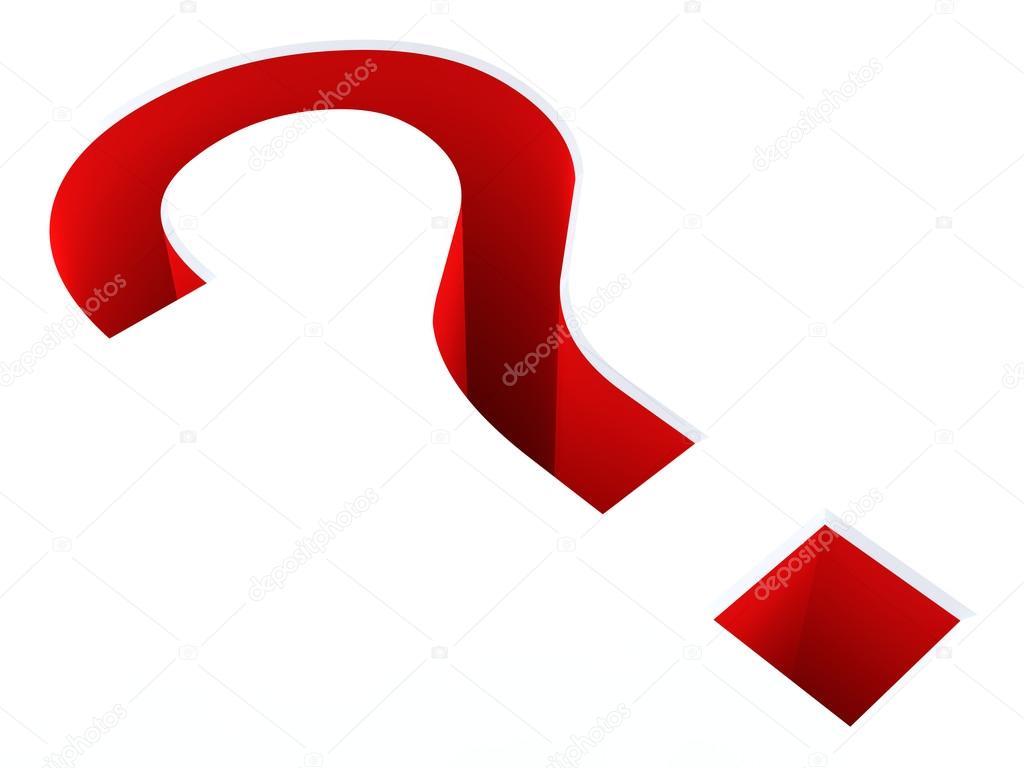 3D red question mark