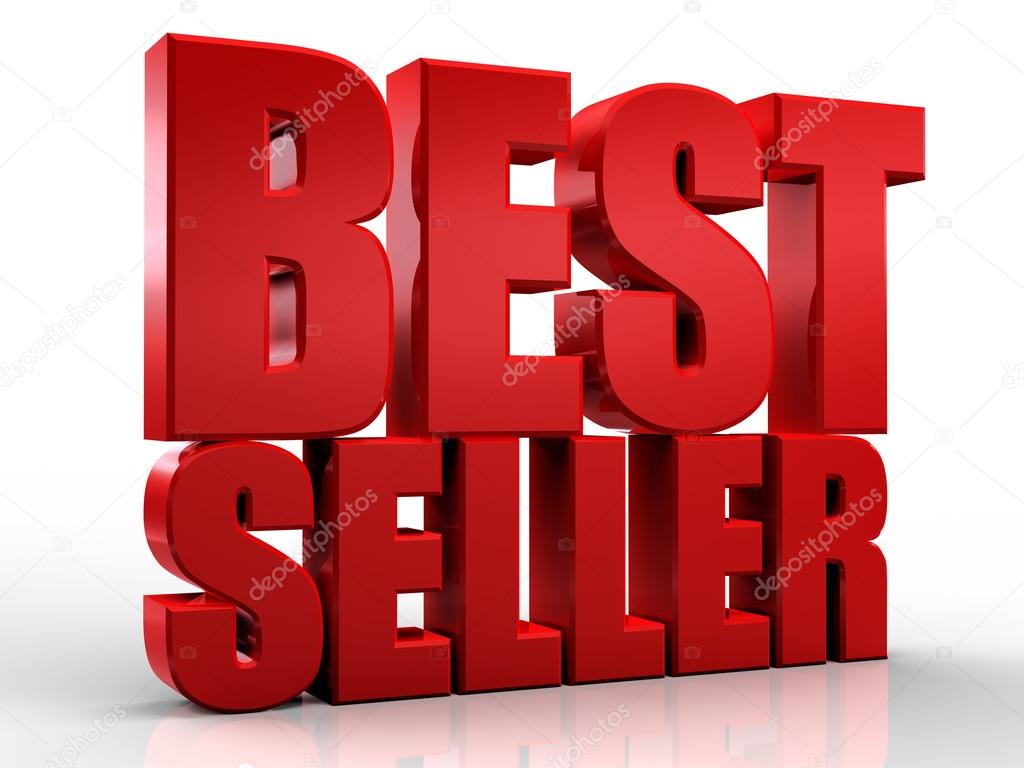 3D best seller word on white isolated background