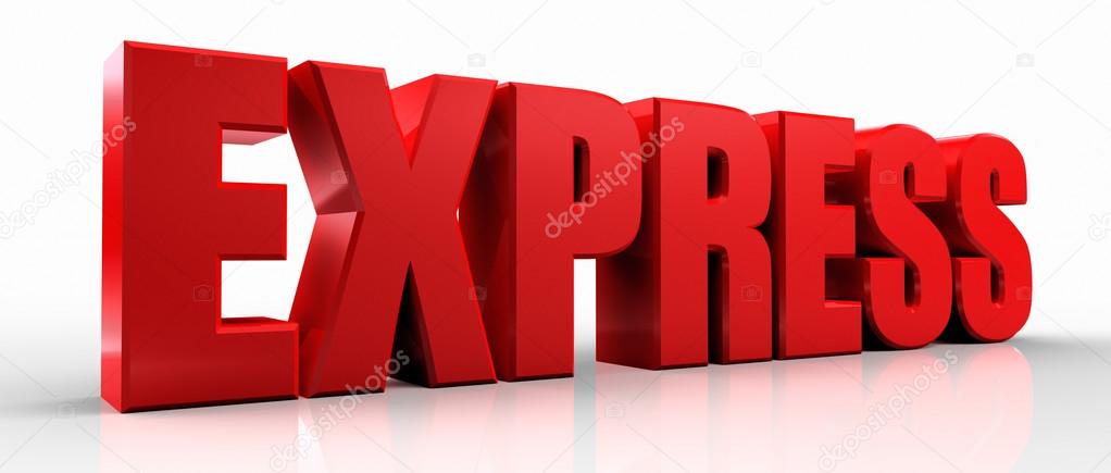 3D express word on white isolated background