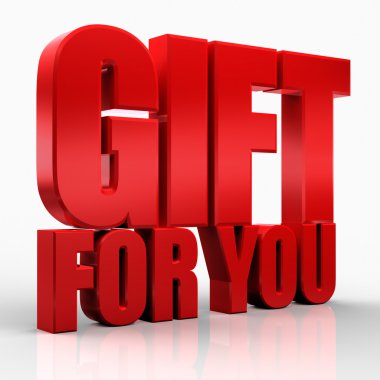 3D gift for you clipart