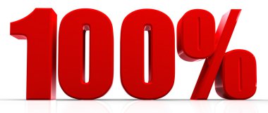 beyaz zemin üzerinde yüzde 100 3D