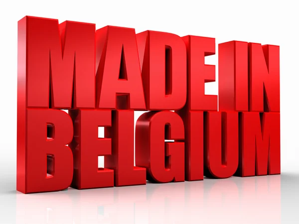 3D made in belgium word on white isolated background — Stock Photo, Image