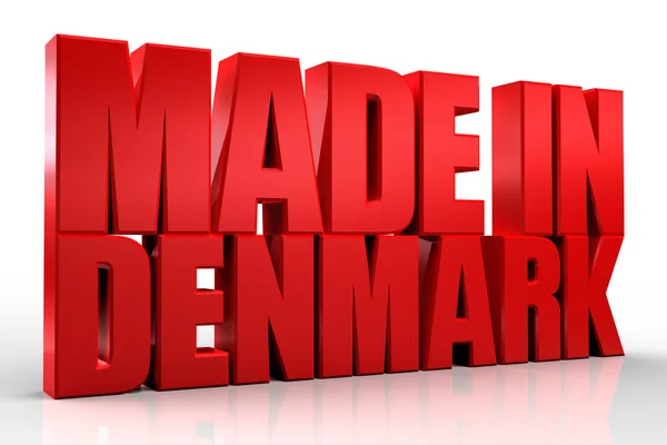 3D made in denmark word on white isolated background — Stock Photo, Image