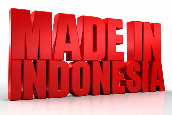 3d made in Indonesien Wort auf weißem Hintergrund isoliert — Stockfoto