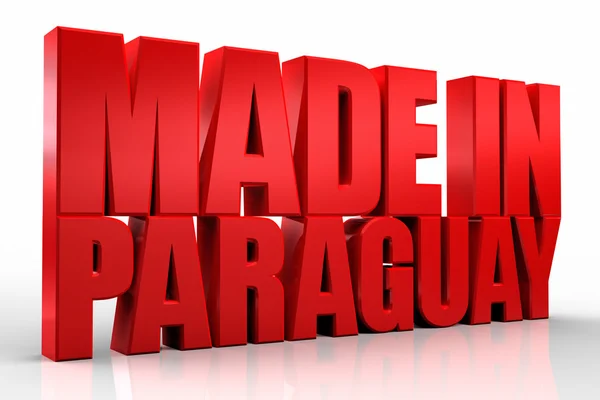 3D hecho en paraguay palabra sobre fondo blanco aislado — Foto de Stock