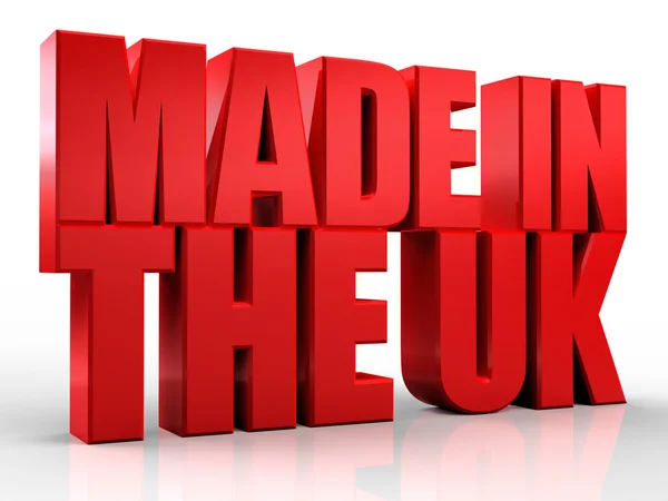 3D made in The Uk word on white isolated background — Stock Photo, Image