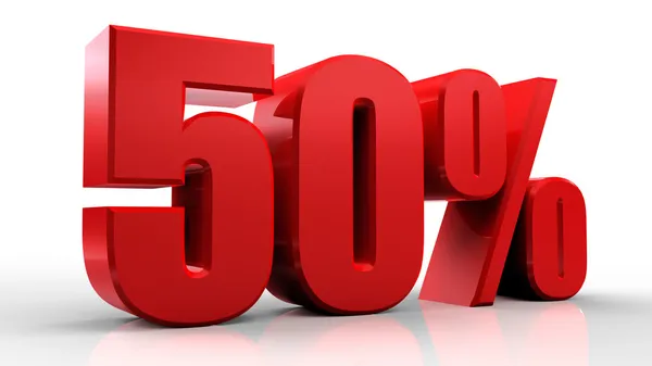 3D 50 percent sign — Stock Photo, Image