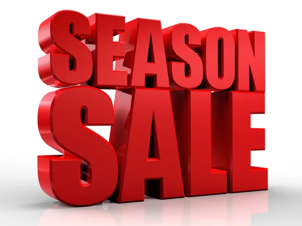 3d 시즌 판매 텍스트 흰색 배경 위에 절연 — 스톡 사진