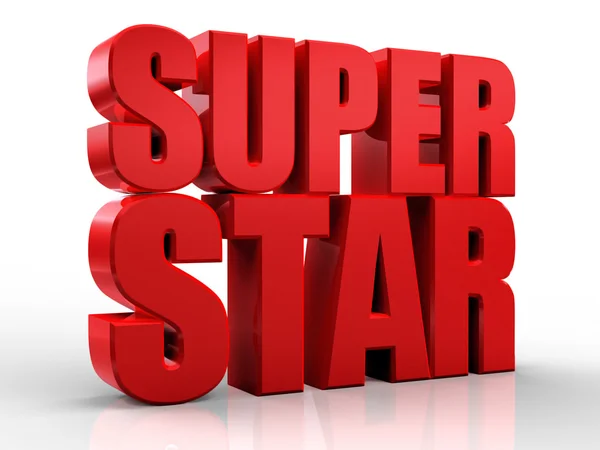 Parole superstar 3D su sfondo bianco isolato — Foto Stock