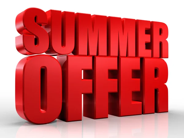 3D summer offer word on white isolated background — Stock Photo, Image