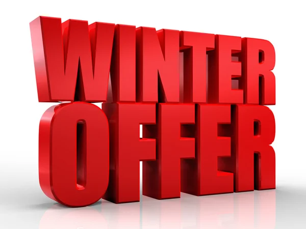 3D winter offer word on white isolated background — Stock Photo, Image