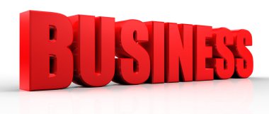 Beyaz arka plan üzerinde 3D iş metin