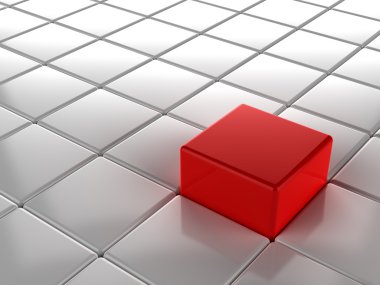 3D seçimi kırmızı küp