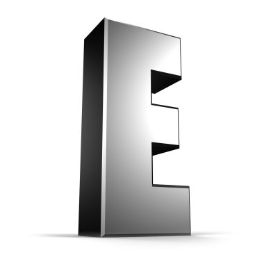 3D metal mektup koleksiyon e harfi