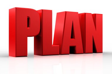 Beyaz arka plan üzerinde izole 3d planı metin