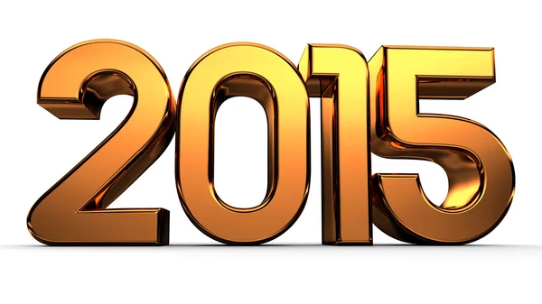 3D felice anno nuovo d'oro 2015 — Foto Stock