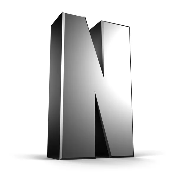 3D letter N from my metal letter collection — Stock Photo, Image